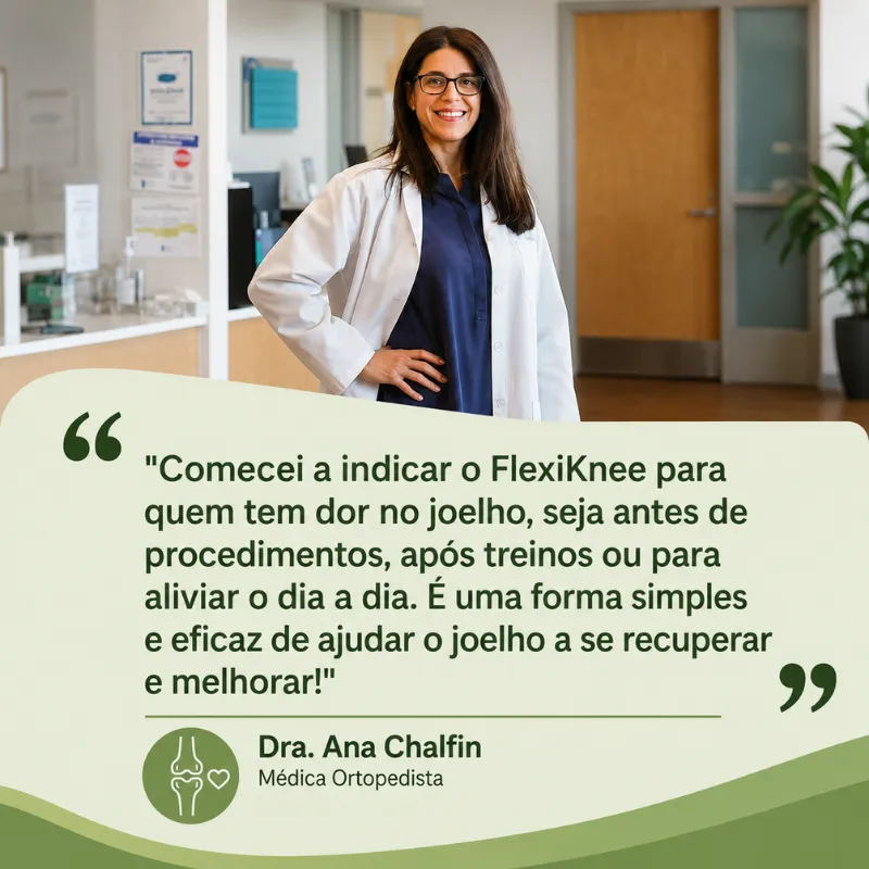 Especialista recomendando os Adesivos FlexiKnee
